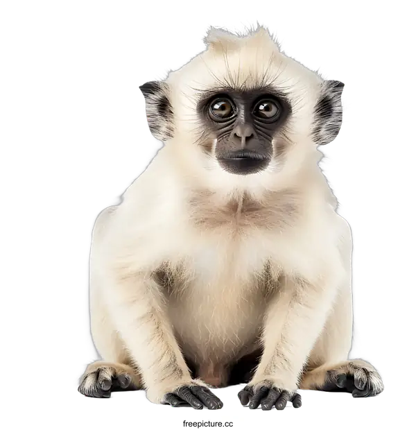 [Transparent Background PNG]Portrait of a baby Hanuman langur