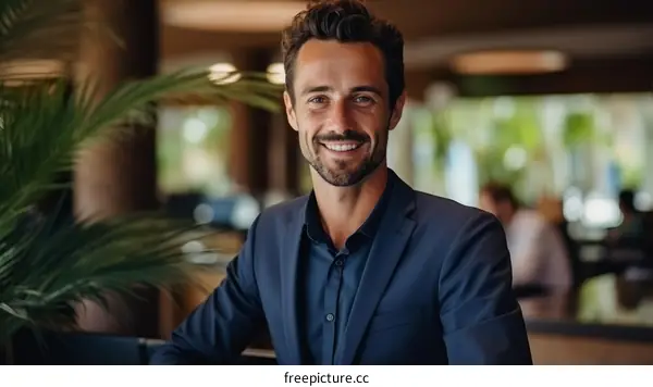 Confident Businessman in a Meeting