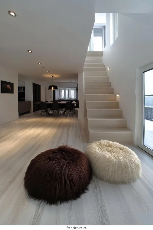 Modern Interior Design with Plush Floor Cushions