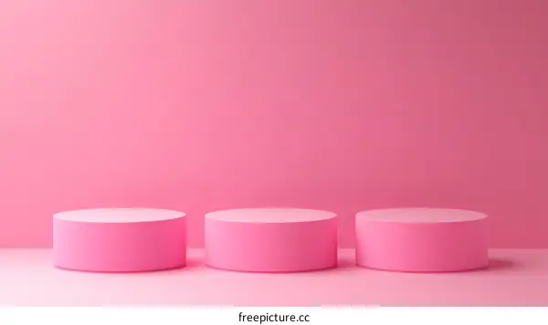Pink Cylindrical Display Stands
