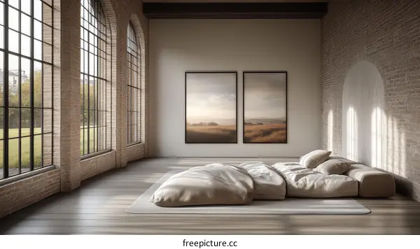 Rustic Modern Bedroom Interior Design Illustration