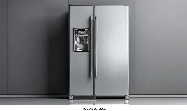 Modern Stainless Steel Double Door Refrigerator