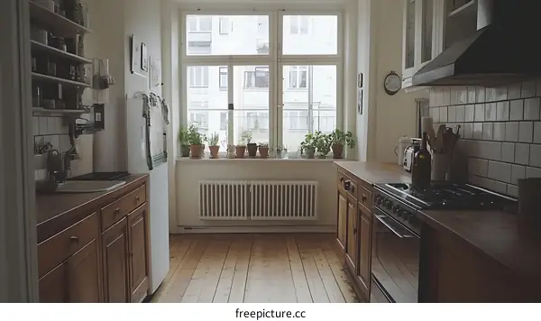 Cozy Vintage Kitchen with Big Window