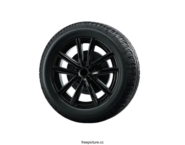 [Transparent Background PNG]High-Resolution Black Wheel Tire Image