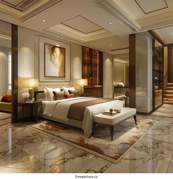 Luxury Master Bedroom Interior Design Illustration