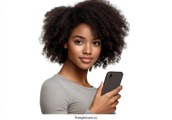 Portrait of a Young Woman with a Smartphone