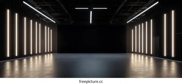 Modern Empty Studio with Linear Lighting