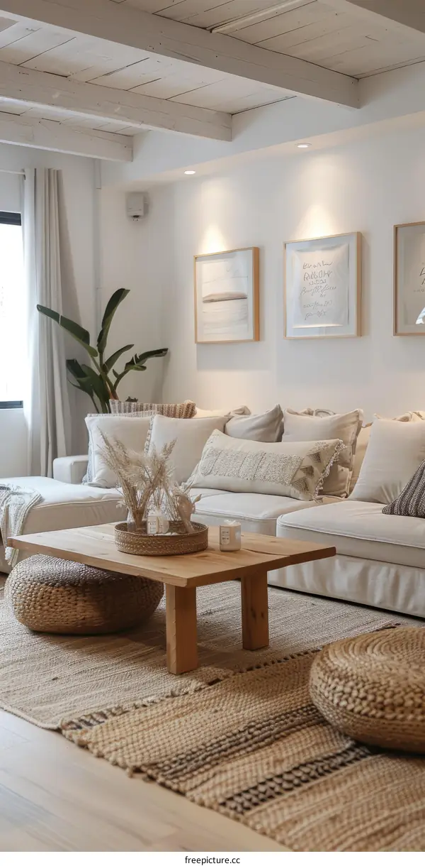 Modern coastal living room interior design