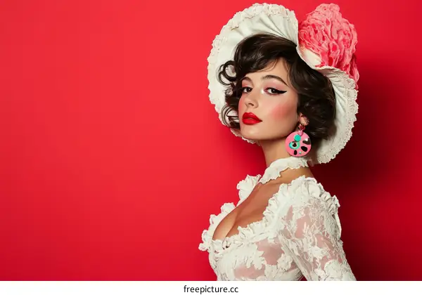 Vintage Fashion Portrait of a Caucasian Woman