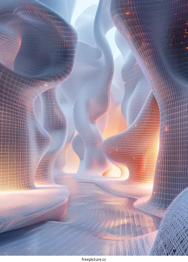 Futuristic Sci-Fi Alien Landscape Cave Concept Art