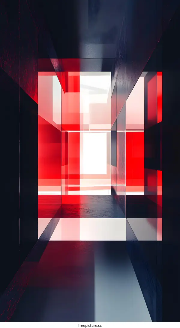 Abstract Geometric Design With Red And Black Colors