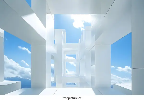Modern Architecture Design with White Structure