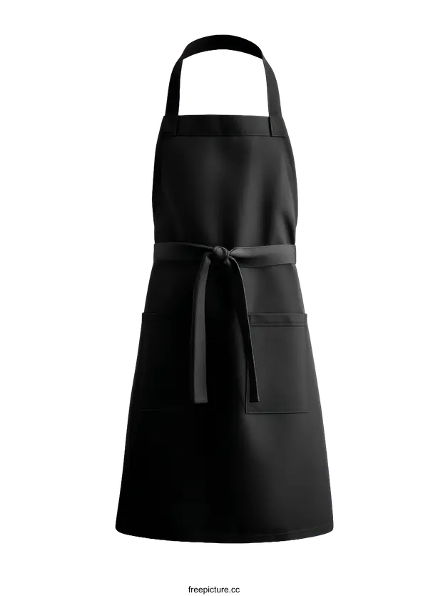 [Transparent Background PNG]Blank Black Apron Mockup