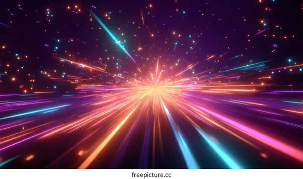 Abstract Neon Speed Lines Illustration