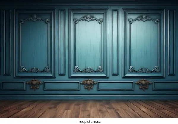 Blue wood wall background