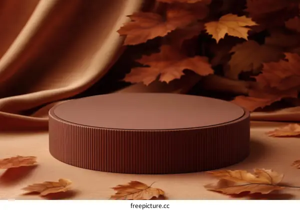 Autumnal Display Podium with Autumn Leaves