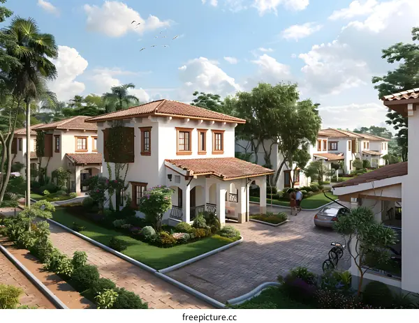 Beautiful Mediterranean Style Homes in a Residential Community