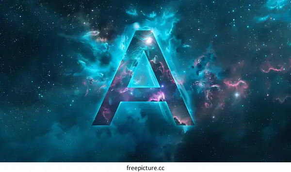 Letter A In Space Nebula Galaxy