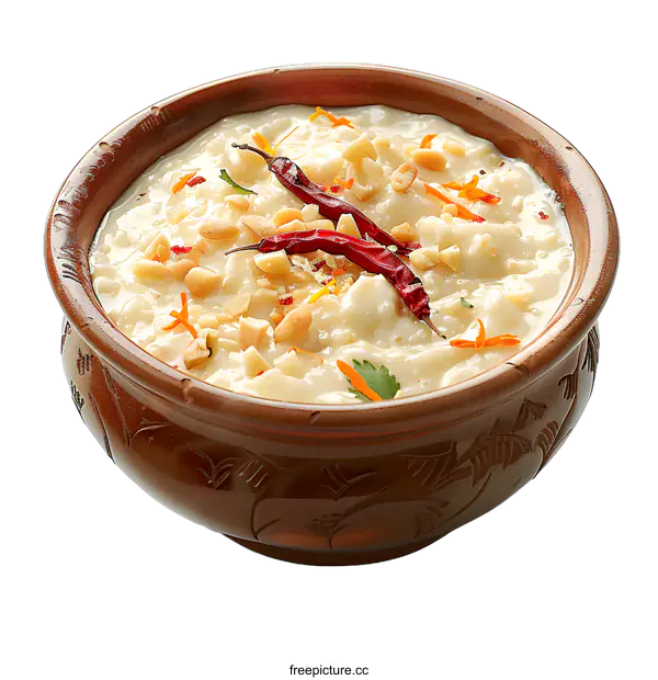 [Transparent Background PNG]Indian rice pudding dessert in a bowl