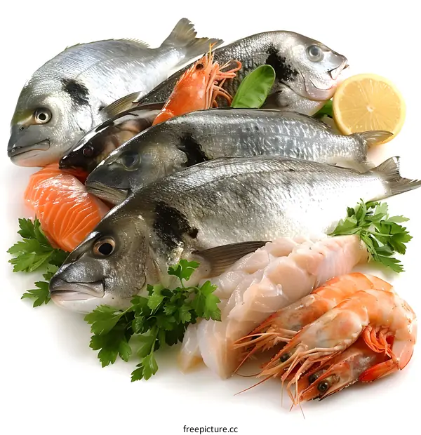 Fresh seafood platter with fish and shellfish