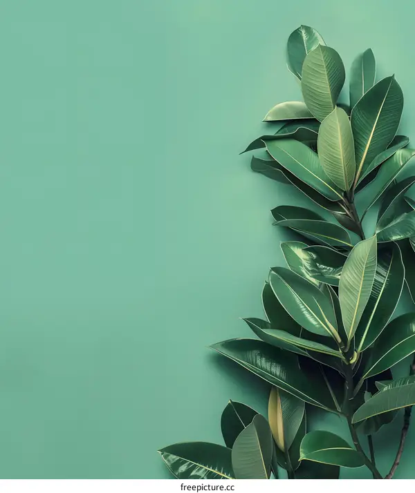 Green Leaves on a Green Background