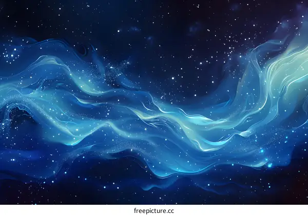 Blue and White Abstract Nebula