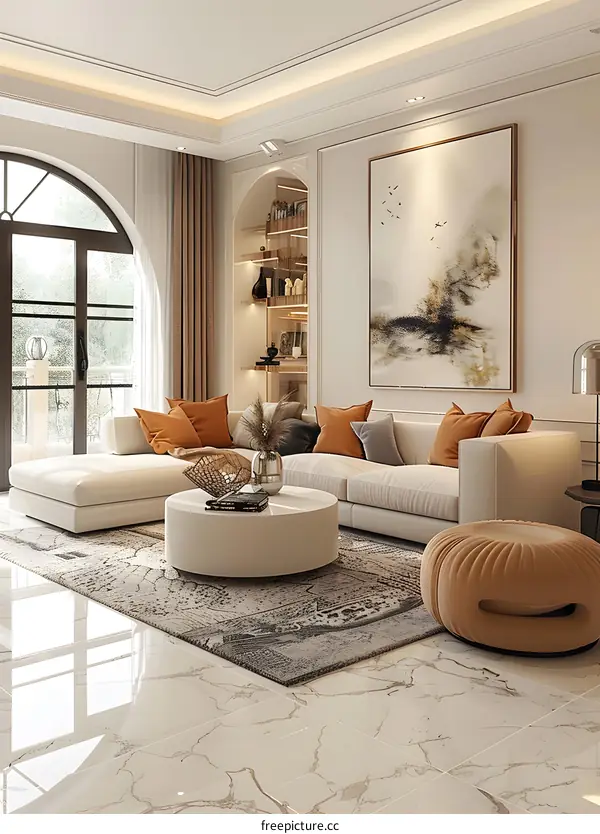 Bright and Airy Living Room With Modern Furnishings