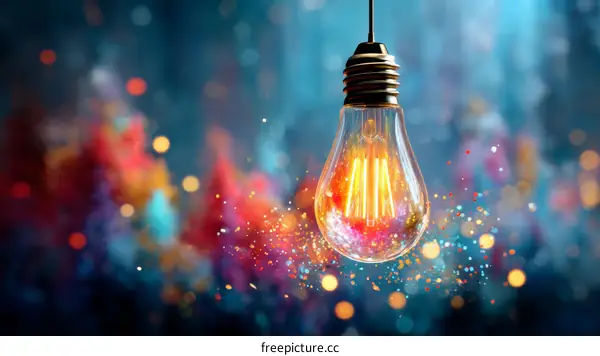 Creative Colorful Light Bulb Image