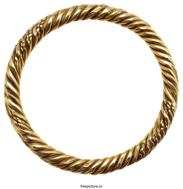 [Transparent Background PNG]Ancient Gold Twisted Bracelet Design