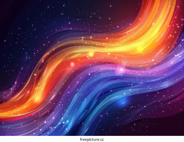 Vibrant Wavy Lines Abstract Art