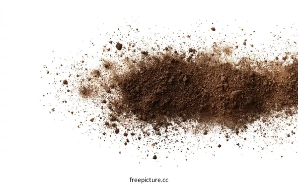 Brown Soil Texture Isolated on White Background