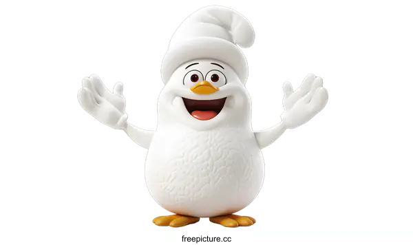 [Transparent Background PNG]Cute White Bird Character