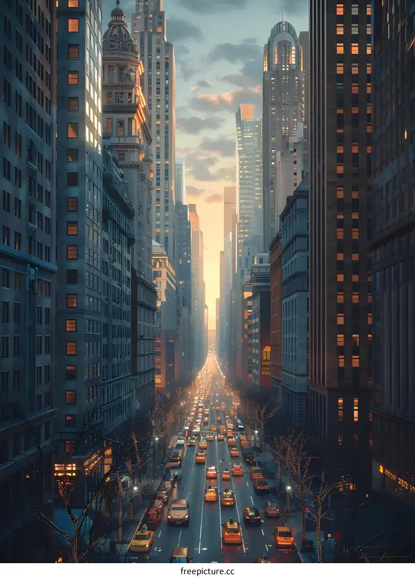 Traffic on Fifth Avenue in New York City