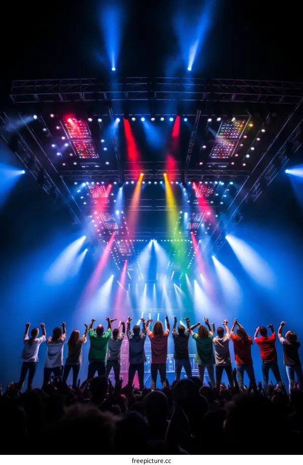 People raising their hands in a concert