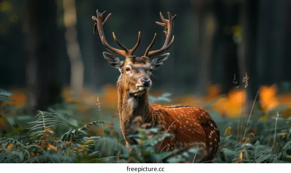 Majestic Deer in Lush Green Forest