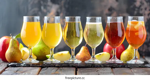 Variety of Flavors  Apple Cider  Drink Glasses