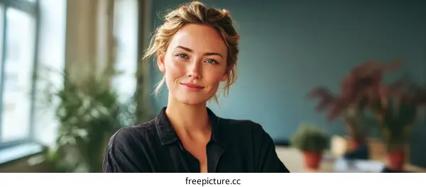 Confident Woman Portrait in Modern Setting