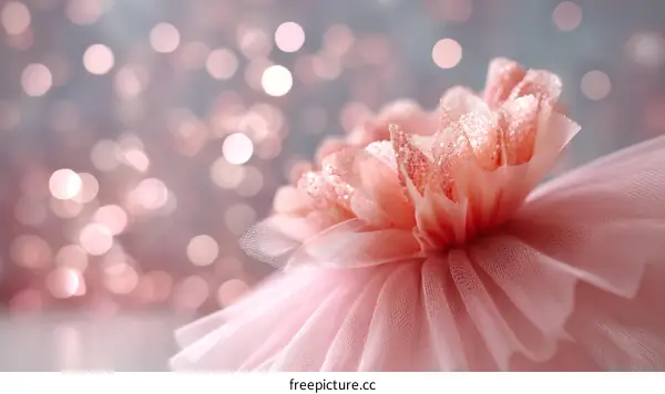 Delicate Pink Tulle Flower Detail