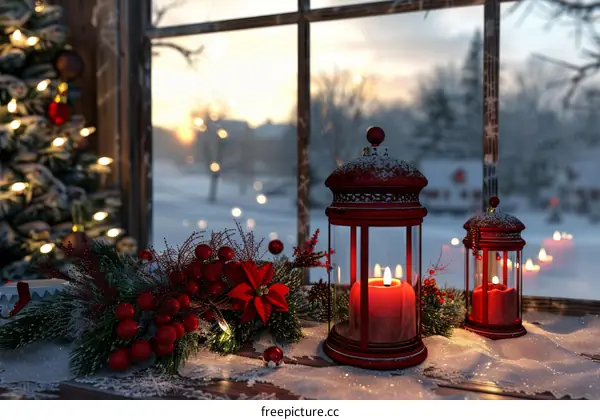 Christmas decoration on window