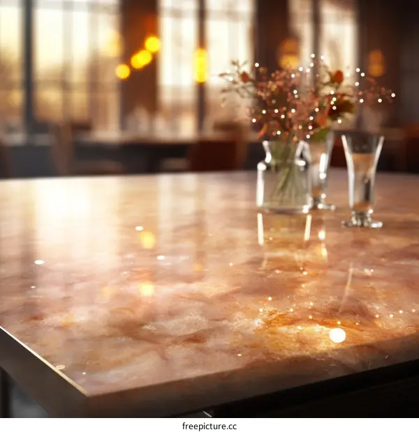 Close up of a table in a restaurant