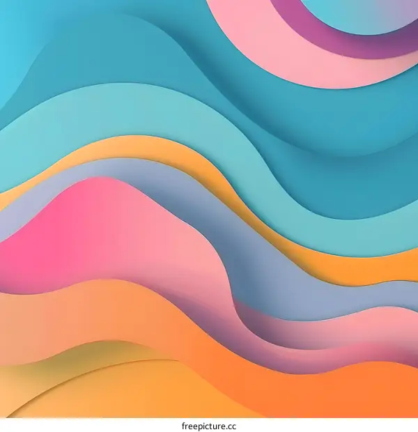Abstract Colorful Wavy Paper Design Background