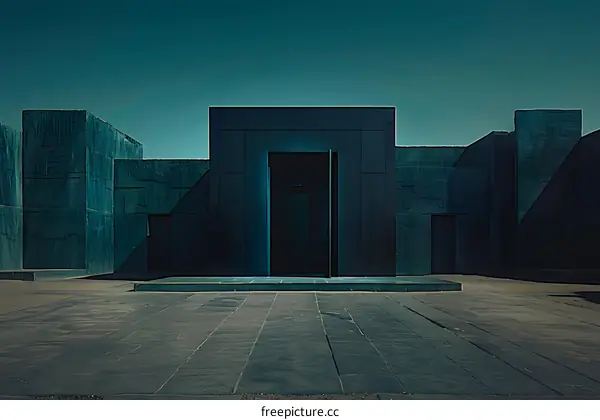 Modern Architecture with Open Doorway