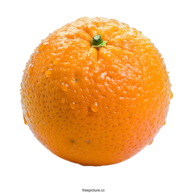 [Transparent Background PNG]Close-up photo of a wet orange