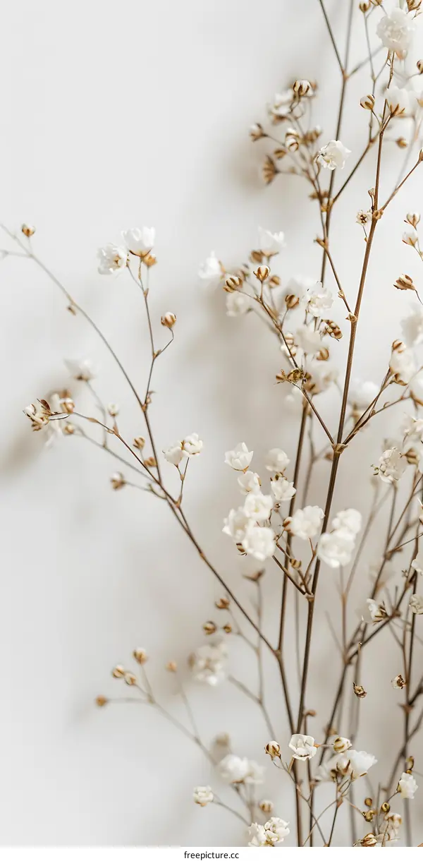 White Flowers on White Background