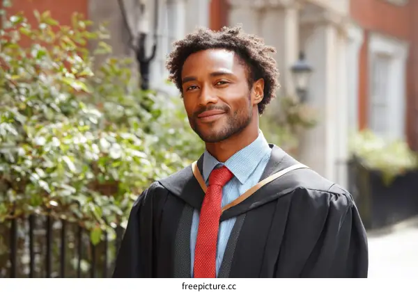 Graduation Ceremony Black Gown Male