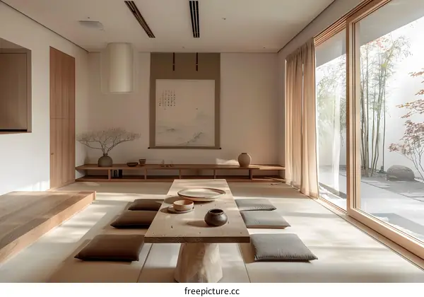 Minimalist Japanese Style Living Room Interior Design