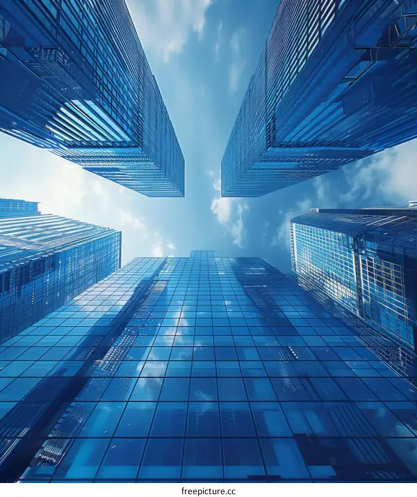 Modern Skyscrapers Reaching for the Clouds