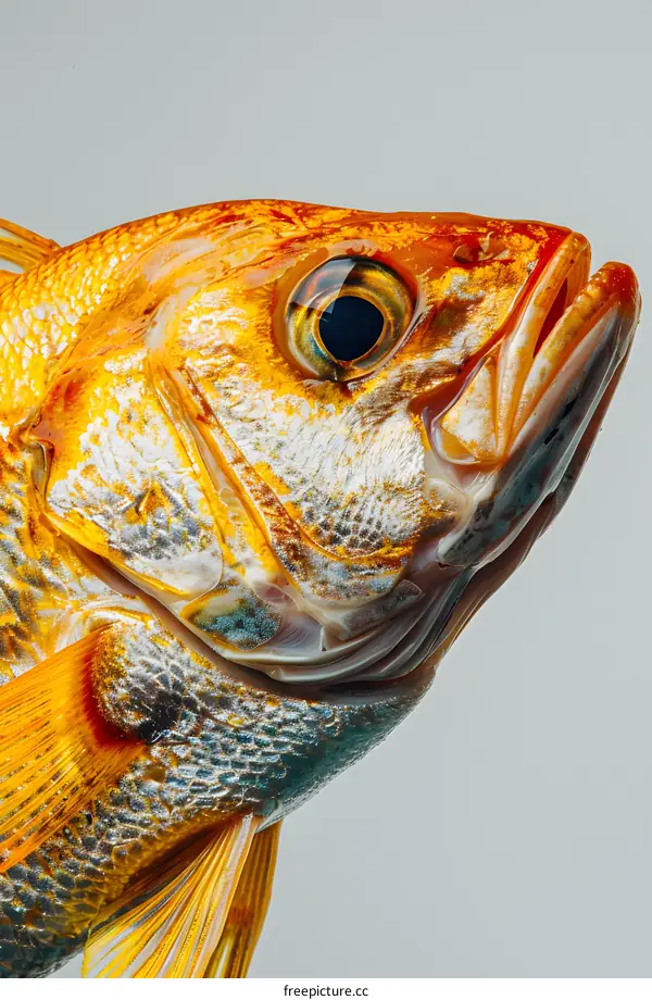 Close up of a red fish head