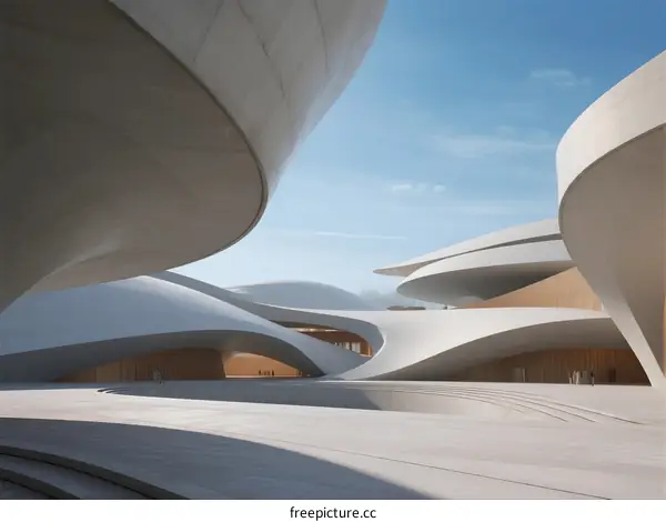 Sculptural Curved Architecture with Modern Design Elements