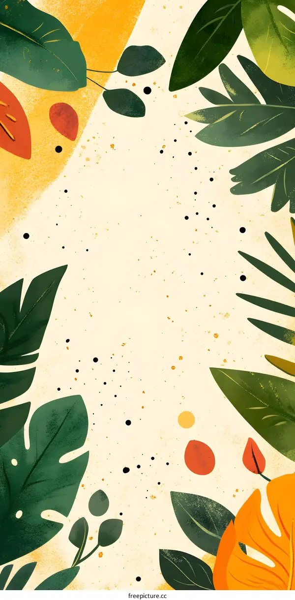 Tropical Leaves Abstract Background Design
